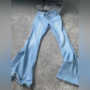 Womens flared denim jeans